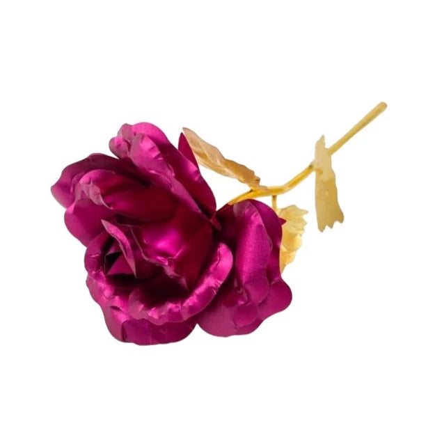 Metal rose in box 26x8x6.5cm PINK