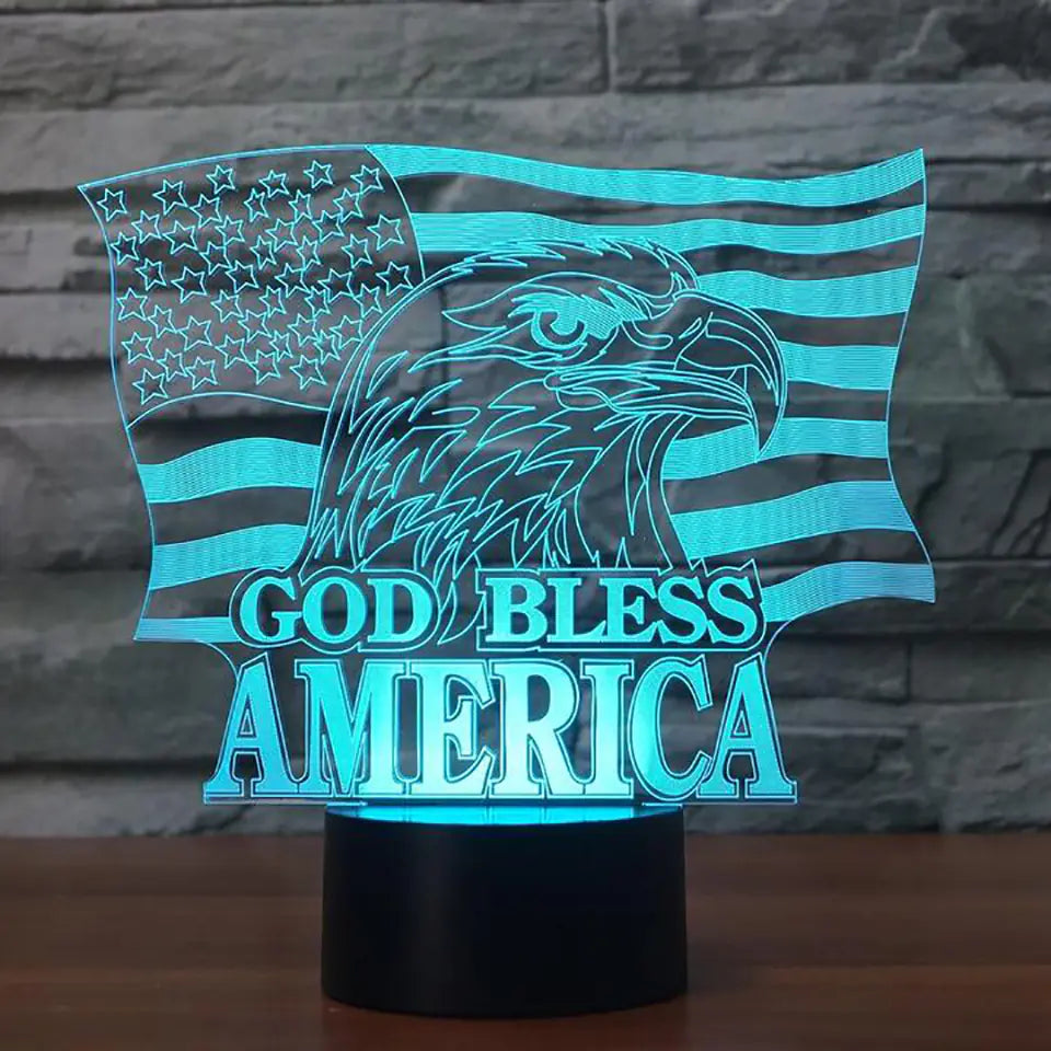 Colorful Touch Control LED 3D Eagle Night Light