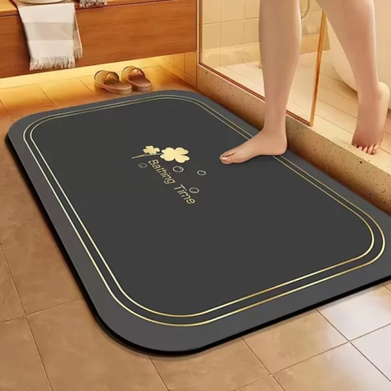 Super Absorbent Bathroom Mat Grey - Non-Slip and Quick-Drying Floor Mat
