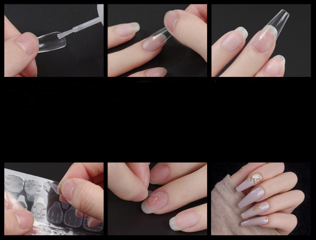 Transparentes Kunstnageltip-Set