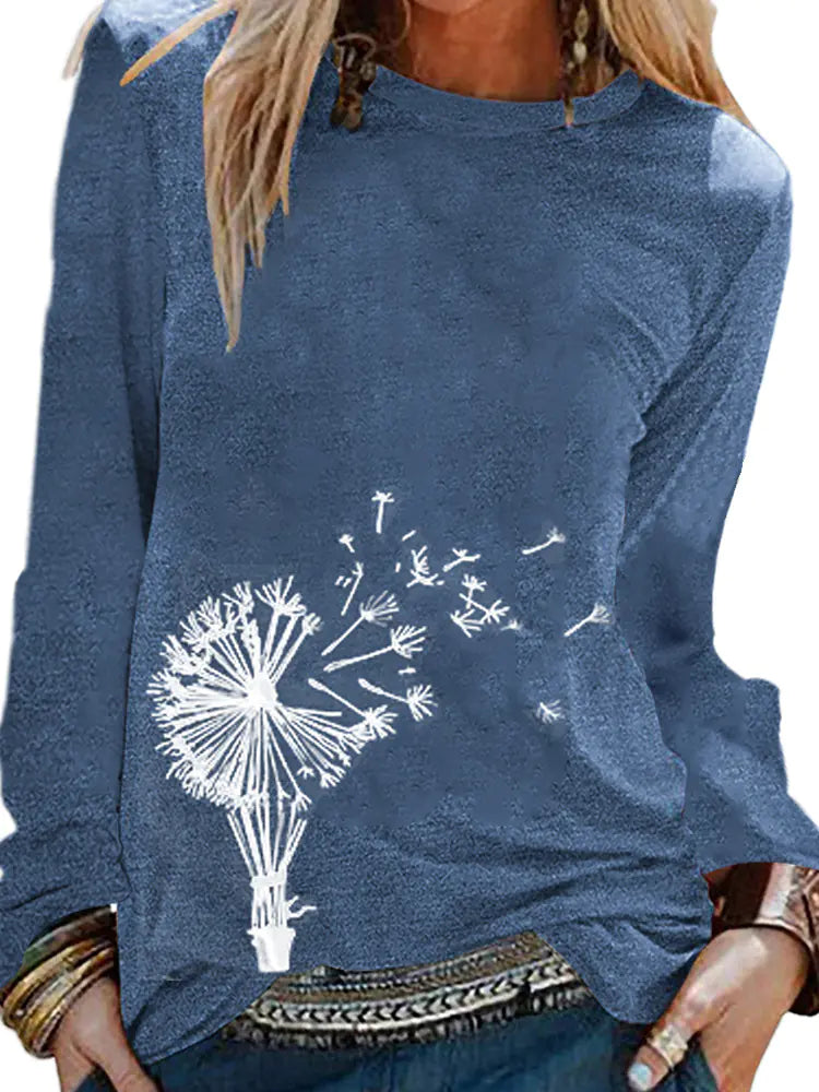 Women's Floral Print Casual Short Sleeve T-shirt