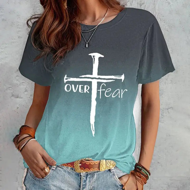 Women's Summer Short Sleeve T-Shirt with Print
