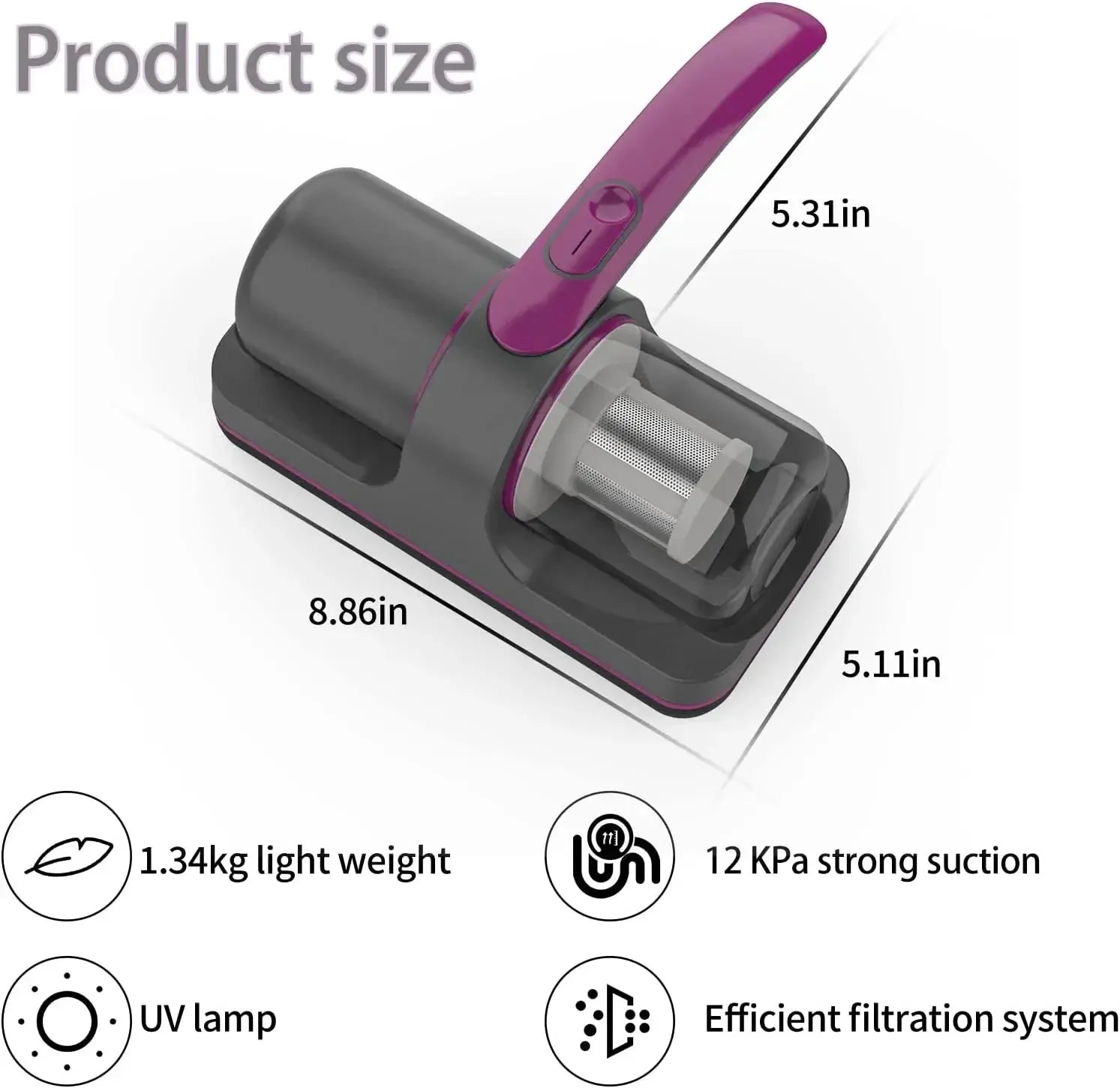 Wireless UV-C Mattress Vacuum Cleaner