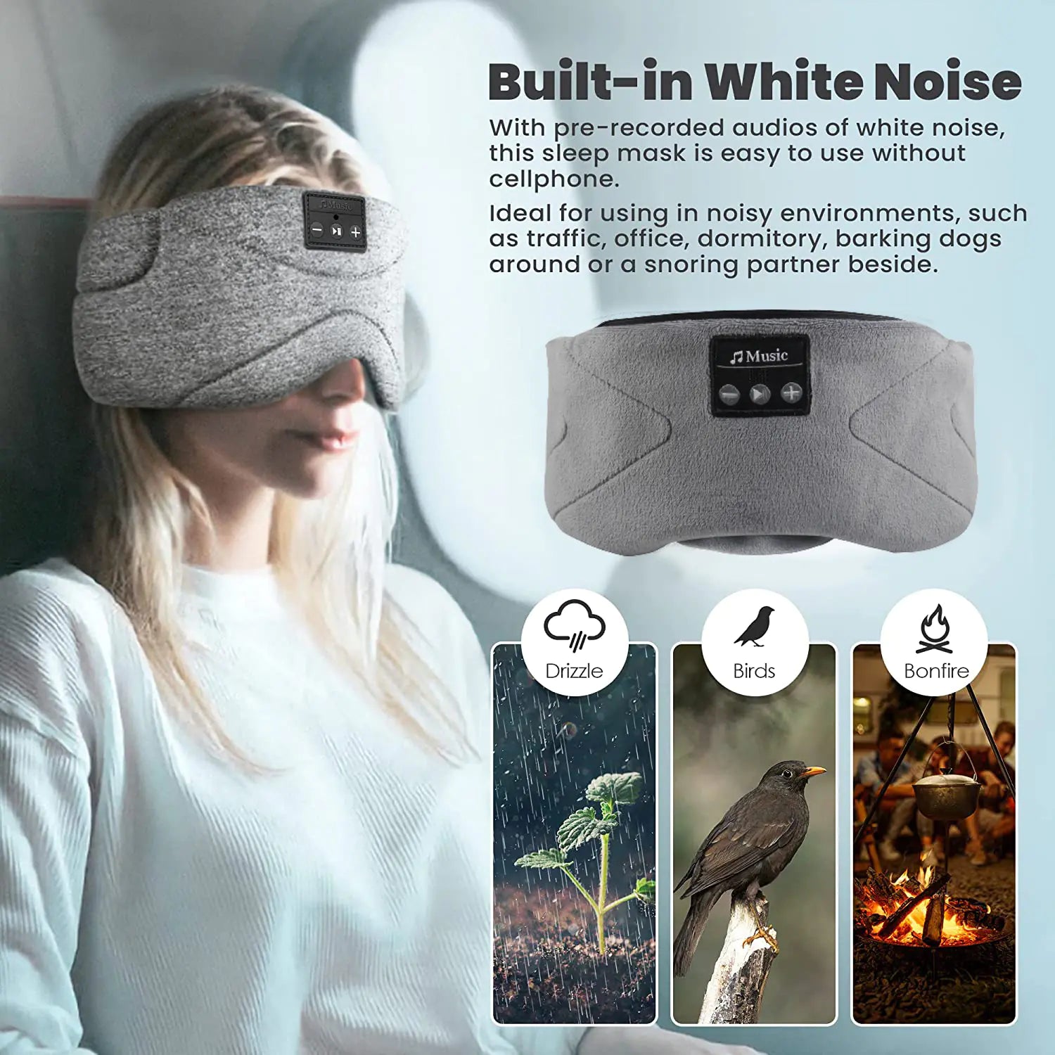 Bluetooth White Noise Sleep Eye Mask