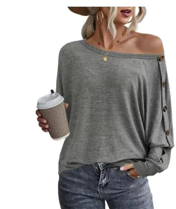 Long-Sleeved Solid Color Women's T-Shirt
