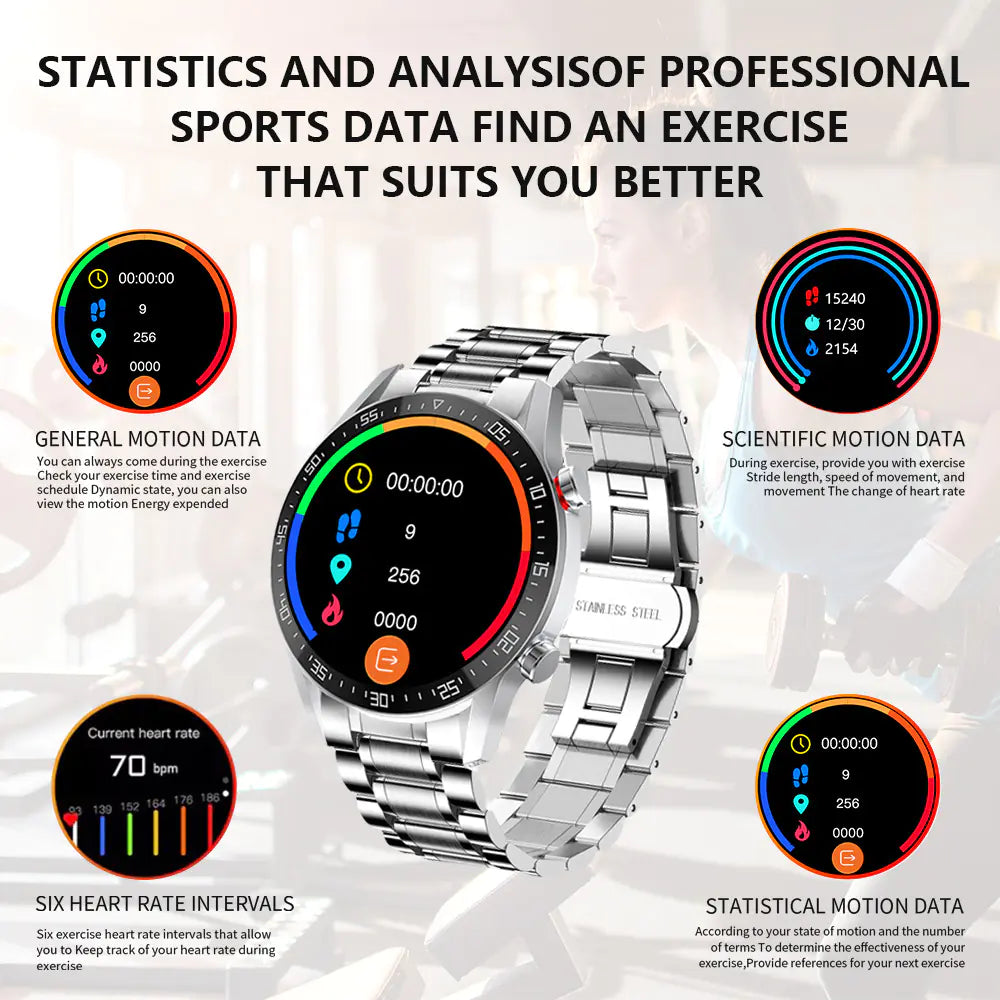 Smartwatch with Steel Band and Bluetooth Calling