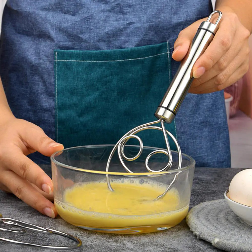 Stainless Steel Manual Dough Mixer with Mixing Stick