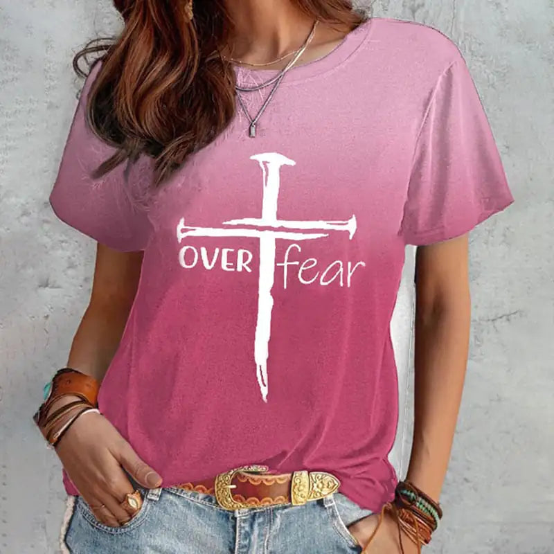 Women's Summer Short Sleeve T-Shirt with Print