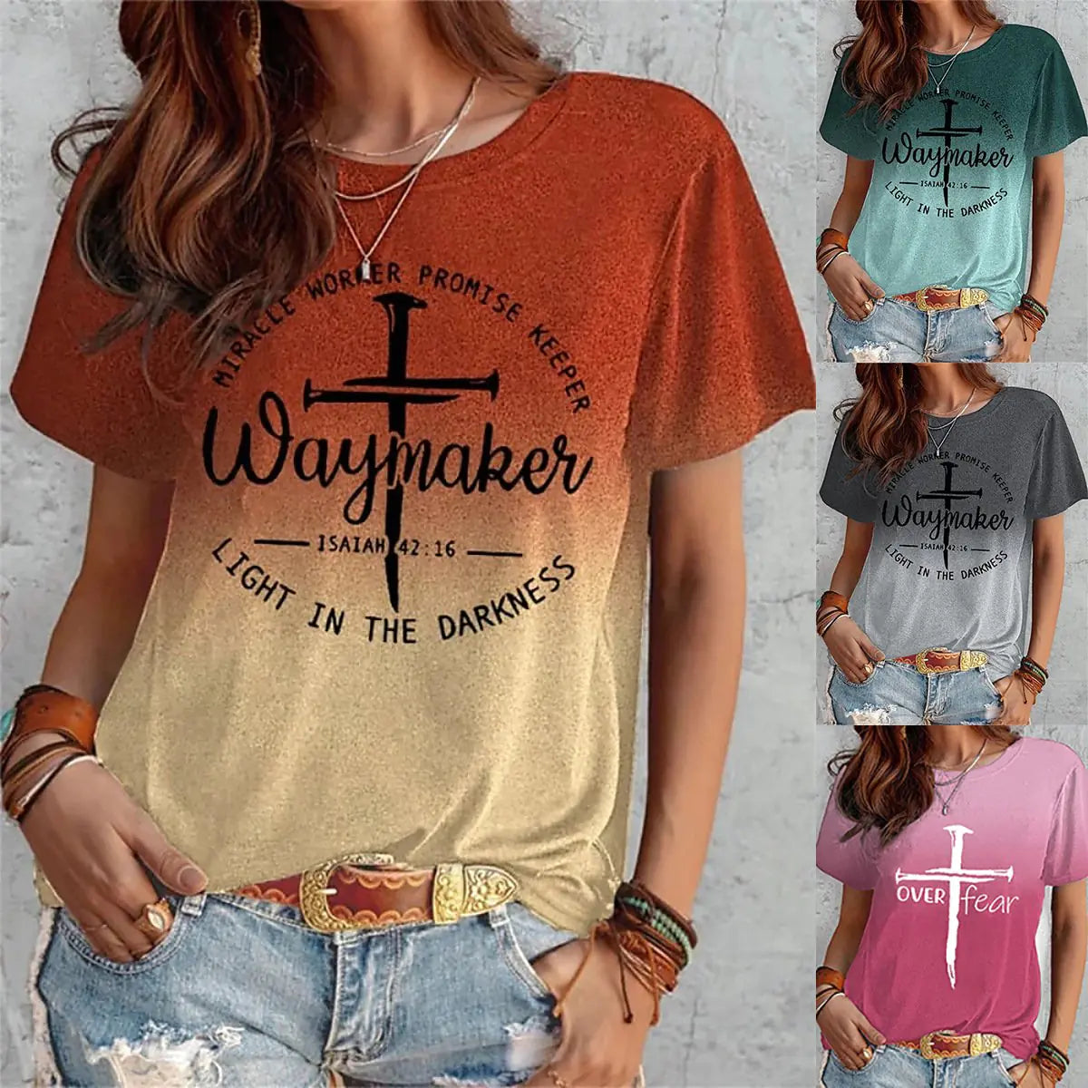 Women's Summer Short Sleeve T-Shirt with Print