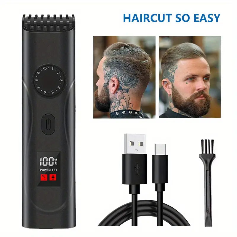 Rechargeable LED Display Professional Scissors for Men