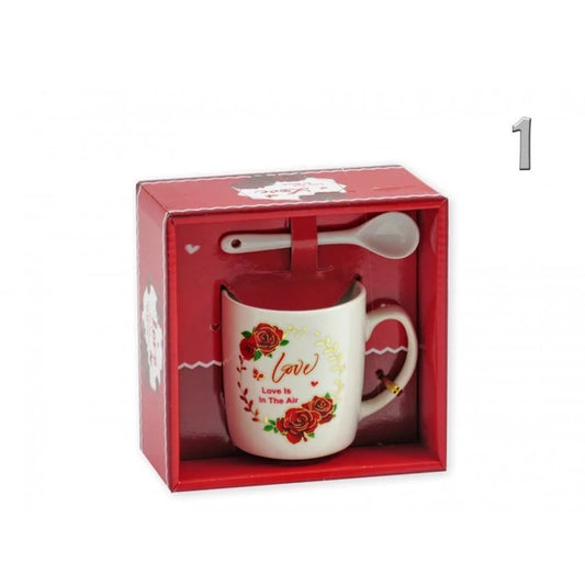 Mug 2dl + small spoon in LOVE gift box 1 