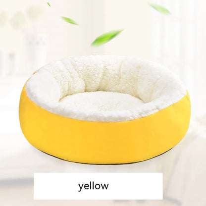 Comfortable round lambswool warm pet bed