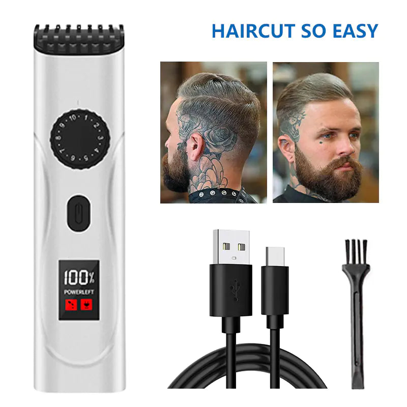 Rechargeable LED Display Professional Scissors for Men