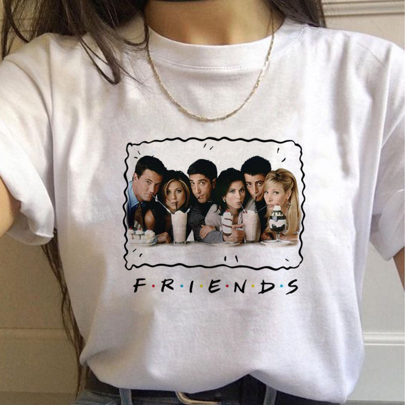 Friends TV Show Classic Letter Print T-Shirt