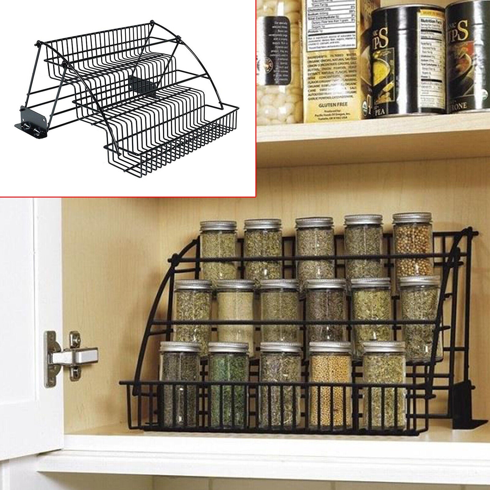 Simple Kitchen Shelf Spice Rack for Home Use