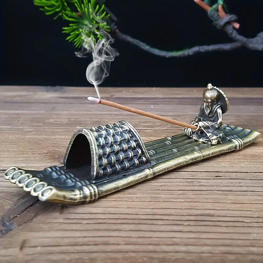 Traditional metal ship incense burner 