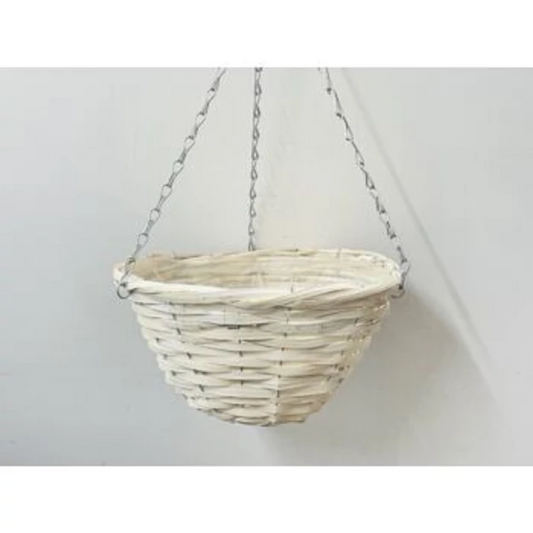 Hanging planter round white 30x15cm 