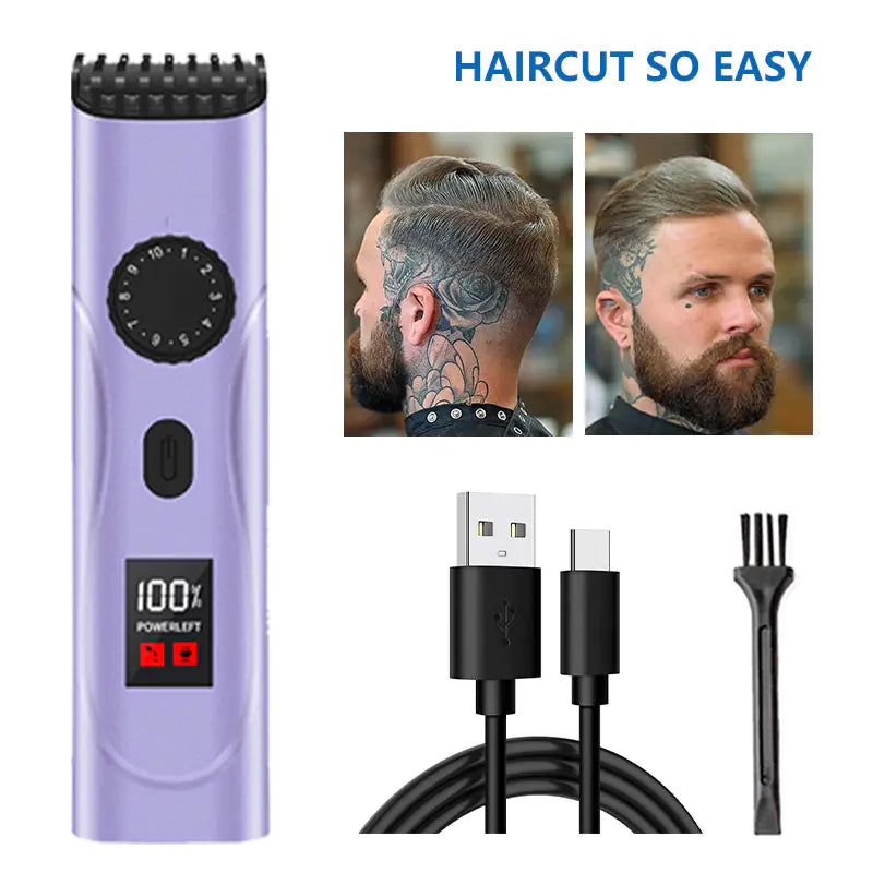 Rechargeable LED Display Professional Scissors for Men