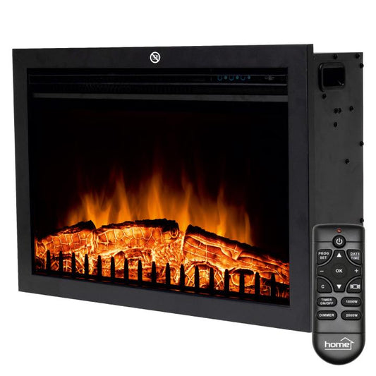 Home FKKI 03 built-in electric fireplace, 1000W/2000W, weekly program, remote control 