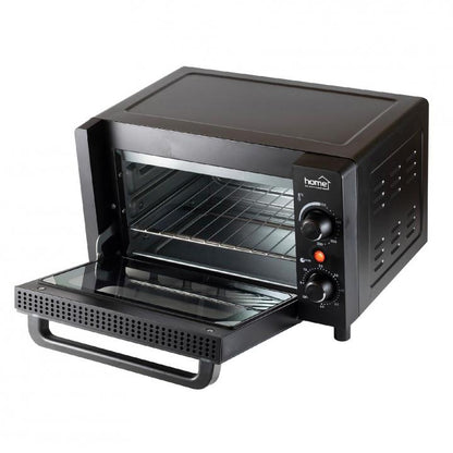 Home HG MS 10 mini oven with thermostat, power 1050 W, 9 liters, max. 230 °C, double glazed door, black HG MS 10