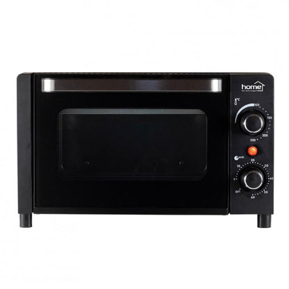 Home HG MS 10 mini oven with thermostat, power 1050 W, 9 liters, max. 230 °C, double glazed door, black HG MS 10