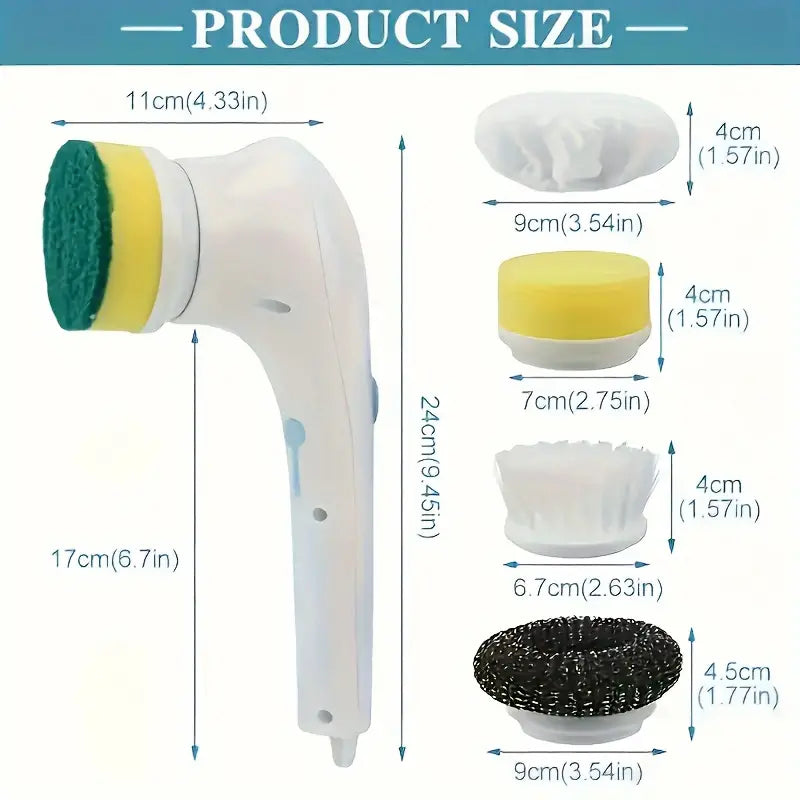 Rechargeable electric cleansing brush set with 5 brush heads