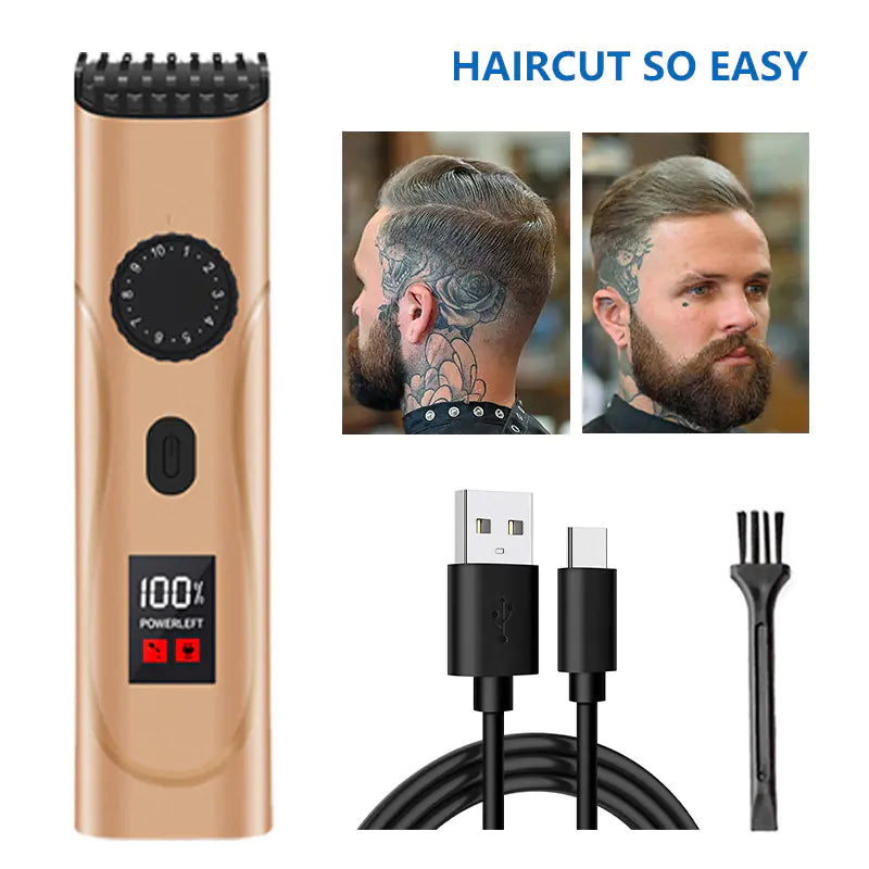 Rechargeable LED Display Professional Scissors for Men