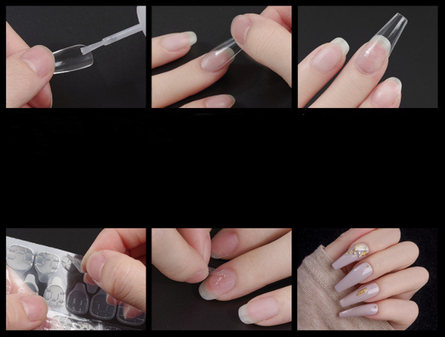 Transparent artificial nail tip set 