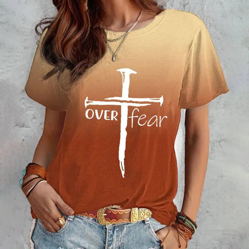 Women's Summer Short Sleeve T-Shirt with Print