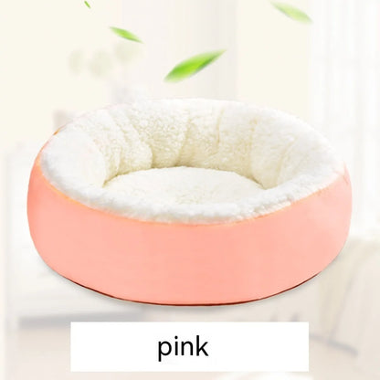 Comfortable round lambswool warm pet bed