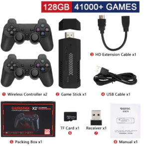 M8 Portable Gaming Console with Wireless Controllers & 64GB SD