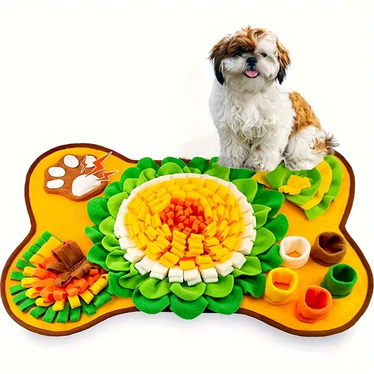 Scent mat for dogs in yellow-green color - Smell developing and interactive toy for dogs 