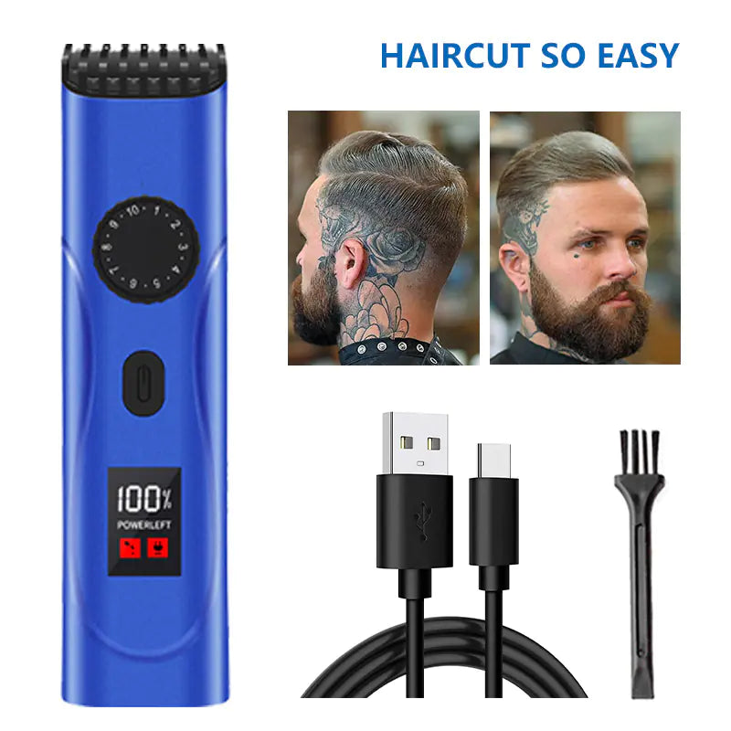 Rechargeable LED Display Professional Scissors for Men