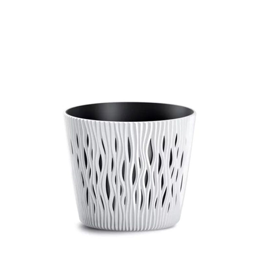 Flower pot 128 x 111 mm White SANDY ROUND Prosperplast 