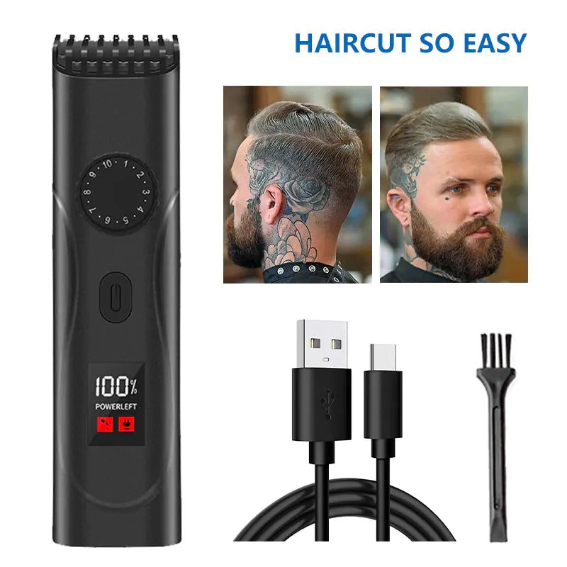 Rechargeable LED Display Professional Scissors for Men