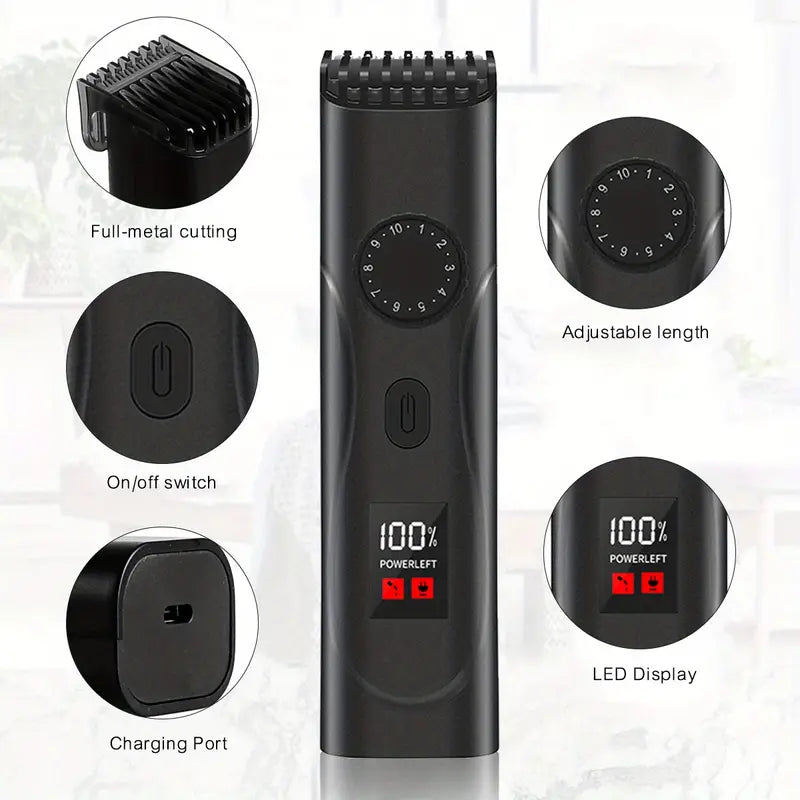 Rechargeable LED Display Professional Scissors for Men